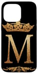 Coque pour iPhone 14 Pro Max Crown Phone Case Coque pour téléphone portable Motif lettre M