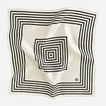 No. 14 Silk Scarf - Cream & Black