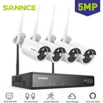 5MP Kit de vidéosurveillance WiFi 4 Caméras Sans Fil Système de Caméra de Sécurité Audio Vision Nocturne,0TB - Sannce