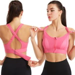 Dam sport-bh Tight Yoga Tank Front Dragkedja pink XL