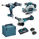 MAKITA MACHINES Ensemble de 3 machines 18 V Li-Ion DLX3178PTJ 5 Ah (DHP486+DGA506+DHS680)