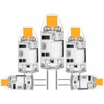 Lot de 5 ampoules led G4 2 w - Remplace les ampoules halogènes 20 w - Blanc chaud 3000 k - 200 lm - 12 v ac/dc G4 - Pas de scintillement - Intensité