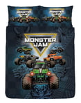 Monster Jam Double Duvet Cover Grave Digger Megalodon Reversible Bedding Set