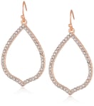 Essentials Pave Teardrop Hoop Sur Fish Fil Pendants D'oreilles, Or Rose, Taille