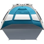 OutdoorMaster Tente de Plage Pop-up pour 3 à 4 Personnes XL – Installation Facile, auvent de Plage Pliable avec Protection UV UPF 50+, Lucarne de Toit Amovible, Taille familiale (côte ocacoke)