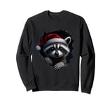 Funny Christmas Raccoon Lover Cute Raccoons Xmas Hat Sweatshirt