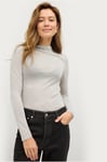 Gina Tricot - Topp Glitter Mesh Turtleneck Top - Silver