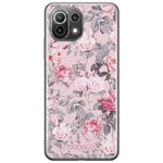 BABACO ERT Group Coque de téléphone Portable pour Xiaomi 11 Lite 4G/5G Original et sous Licence Officielle Motif Flowers 054, Coque en TPU