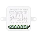 Lifcausal - Module de relais de commutateur intelligent mini Zigbee 2 canaux prenant en charge le commutateur de commande à 2 voies pour la domotique