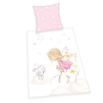 Herding Parure de Lit Little Fairy, Taie d'Oreiller 80 x 80 cm, Housse de Couette 135 x 200 cm, Fermeture par Boutons, 100% Coton/Flanelle