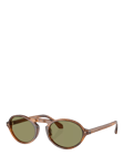 Giorgio Armani 0AR8219U Oval Sunglasses, Striped Honey/Green