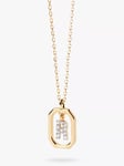 PDPAOLA Octagonal Cubic Zirconia Alphabet Initial Pendant Necklace