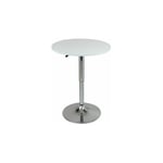 Table de bar Woltu en mdf avec pied - Table ronde - Hauteur réglable - Blanc