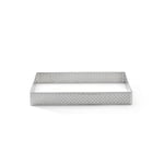 De Buyer - Cercle à tarte carré VALHORNA en inox perforé - 8 x 8 x 2 cm - Fabriqué en France, Technologie AIR SYSTEM, Micro-Perforations pour Cuisson Rapide et Homogène pour Résultats Croustillants