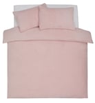 Argos Home Fleece Plain Blush Bedding Set - Kingsize Pale Pink