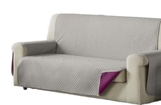 Estoralis | AVA | Housse de canapé au Design Moderne| Tissu matelassé réversible | Beige/Fuxia | pour Fauteuil ou Relax 1 Place | Taille du Tissu 55 x 220 cm (Largeur par Hauteur)