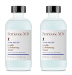 2X BNIB Perricone MD Blemish Relief Gentle Exfoliating Toner 118ml Unopened SET