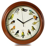 Out of the Blue Plastic Wall Clock with Birds Design, Multicolour, l x 32 cm w