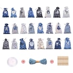 24pcs Christmas DIY Advent Calendar Countdown Numbers Bag Candy Storage Pouch