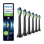 Philips Sonicare HX6064/88 Optimal White børstehoder, svart, 6-pakk