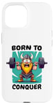 Coque pour iPhone 15 Born to Conquer Viking Haltérophilie - Funny Fitness