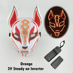 Uusi Luminous Halloween Party Mask EL Wire Hehkuva Maski Japanilainen Anime Cosplay LED Costume Fox Mask karnevaalijuhlatarvikkeisiin