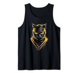 Japanese Samurai Cat Aesthetic Ninja ink Art Tank Top