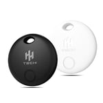 HH-Tech Smart Tag LITE (Pack-2 Black+White) For Apple iOS Devices, Air Tracker, Item Finder, Replaceable Battery, Easily Track Your Wallet, Bag, Suitcase, and More Worldwide with Apple Find My App