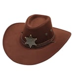 Vintage Western Cowboy -hattu miehille Naisten leveälierinen keinonahka juhlahattu Gentleman Cowgirl Jazz Caps Mongolialaiset lippalakit