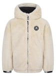 Converse Younger Girls Faux Fur Jacket - Off White, Off White, Size 4-5 Years