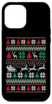 Coque pour iPhone 12 Pro Max Pull de Noël moche rétro avec traîneau de Père Noël volant renne volant