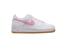 Nike Men's Air Force 1 Low Sneaker, White/Pink/Yellow, 6 UK