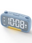 ROCAM Réveil pour chambre à coucher avec veilleuse, horloge LED avec radio FM, radio numérique FM, radio de cuisine, horloge de table, alimentation secteur/intensité variable, USB/type C/DST/Nap,