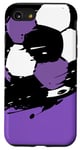 Coque pour iPhone SE (2020) / 7 / 8 Maillot de match de football avec ballon de football violet et blanc