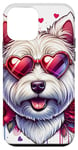 Coque pour iPhone 12 mini West Highland White Terrier Illustration St Valentin