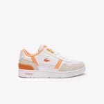 Lacoste Sneakers T-Clip femme en cuir Taille 36 Blanc/orange Clair