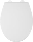 Croydex Capri Toilet Seat Soft Close, Adjustable Hinges Fit All Standard Toilets, Heavy Duty White Polypropylene, Bottom Fixing, Quick Release Toilet Seat