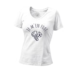 T-Shirt Femme Col V Je M'en Foot Sport Football Ballon Team