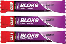 ‎‎CLIF Bar Bloks Energy Chews Mountain Berry - Sports Supplements, 60 g 3 Packs