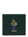 Polo Ralph Lauren Polo Bear Leather Billfold Coin Wallet Grön