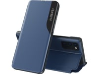 Hurtel Eco Leather View Case Elegant Fodral Med Flip Cover Och Ståfunktion Samsung Galaxy A02s Blå