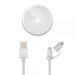 Usbepower DUO Micro-USB/Lightning Kabel 1.2 meter Vit