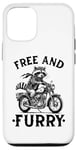 Coque pour iPhone 13 Pro Free And Furry Racoon Moto Rider Biker Raton laveur