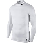 Nike Pro Top Compression Mock Long Sleeve Maillot Homme Noir/Blanc FR : M (Taille Fabricant : M)