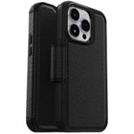 OtterBox iPhone 14 Pro (ONLY) Strada Series Case - SHADOW (Black), card holder, genuine leather, pocket-friendly, folio case
