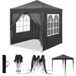 Tonnelle de Jardin WOLTU, 2x2m, Tonnelle Pliante, Pergola, Barnum, Hauteur Réglable, Imperméable, Protection de UV, avec Sac de Transport, Anthracite