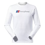 Berghaus Men's Organic Big Classic Logo Long Sleeve T-Shirt, Pure White, 3XL