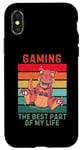 Coque pour iPhone X/XS Dinosaure vintage The Best Part Of My Life Gaming Lover