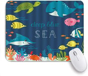 VORMOR Tapis de Souris Gaming,Pack de dessins animés d'animaux de mer sous-marins Océan profond Étoile de mer Tortue de mer Baleine Poisson,sous-Main Bureau Gamer en Tissu,Base antidérapante,Précision,Vitesse et Confort,240×200×3mm