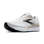 Brooks Men's Ghost 16 Sneaker, White Cream Pink, 7.5 UK